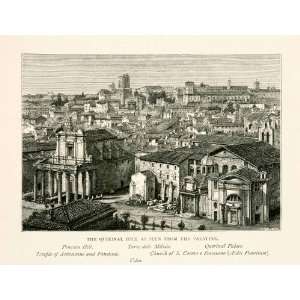   Temple Antoninus   Original In Text Wood Engraving