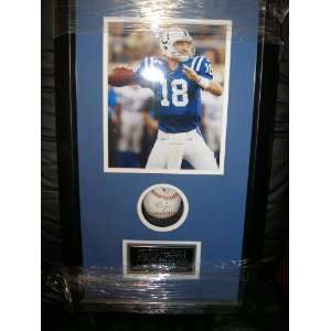 Peyton Manning Autographed Shadowbox (Bb) GAI Professionally Framed 