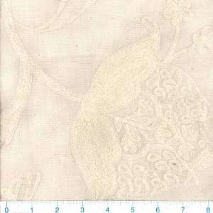  52 Wide Wool Crewel Linen Astrid Cream/Cream Fabric By 
