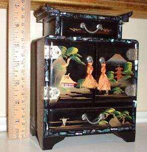 Chinese style decorative trinket box vintage black  