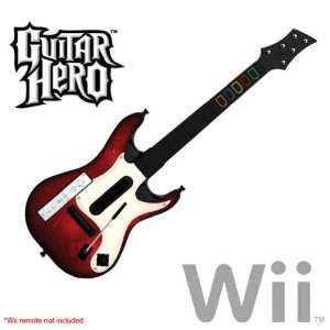  Wii Official Wireless Guitar Hero Guitar Only   Red Video Games