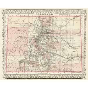    1879 Map of Colorado by Samuel Augustus Mitchell