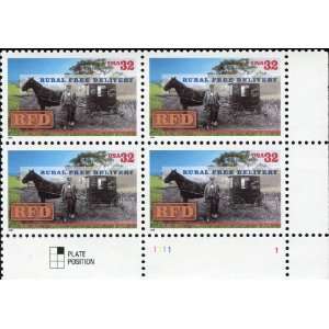  1996 RURAL FREE DELIVERY #3090 Plate Block of 4 x 32 US 