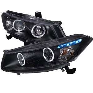  HONDA ACCORD DUAL HALO LED BLACK 2DR COUPE PROJECTOR 