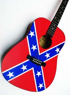 High quality Rebel Flag Dreadnought acoustic guitar featuring a 