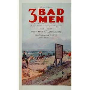  1926 Fox 3 Bad Men John Ford Western Silent Film Flyer 