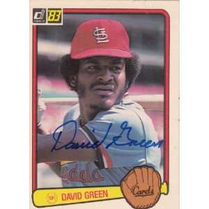    1983 Donruss #166 David Green Cardinals Signed 
