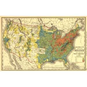  1892 map of Population density, United States