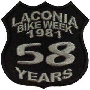  LACONIA BIKE WEEK Rally 1981 58 YEARS Biker Vest Patch 