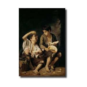  Two Children Eating A Melon And Grapes 164546 Giclee Print 