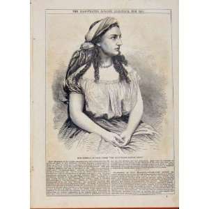  London Almanack Miss Bateman As Leach 1865 Old Print