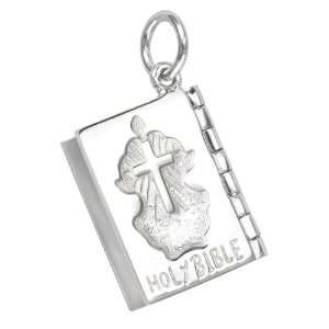  Sterling Silver Holy Bible Charm Arts, Crafts & Sewing
