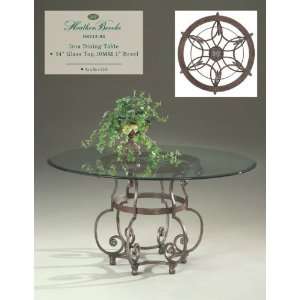  Iron dining table with glass top. Furniture & Decor