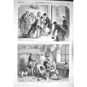  1856 SCENE ARRIVAL UNCLE JOHN CHRISTMAS HAMPER PRINT