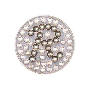  Bella Crystal Collection Initial R Ball Marker Hat Clip 