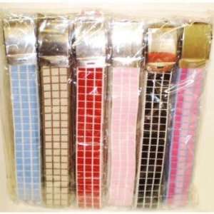  Ladies Canvas Belt With Checker Design Case Pack 144 