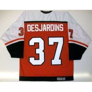Eric Desjardins Philadelphia Flyers Ccm Jersey Orange Large   Sports 