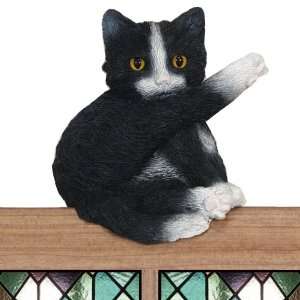 Tuxedo Black/White Itchy Cat Door and Window Topper 