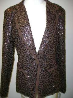 DKNY Brown Sequin Blazer 10 NWT $345  