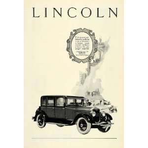  1926 Ad Lincoln 4 Passenger Sedan LeBaron Vintage 