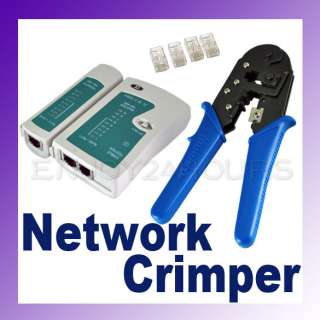 Network Crimper Connector 100 RJ45 CAT5 Cable Tester  