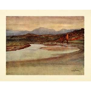 1921 Print Romilly Fedden River Basque Country Scenery Landscape Water 