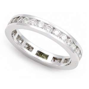 Platinum Channel set Diamond Eternity Wedding Band Ring (G H/VS, 1 1/6 