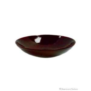   Large Red Lacquered Bamboo Salad/Food Serving Bowl