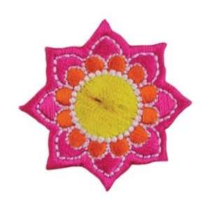  Blumenthal Lansing Iron On Appliques Pink & Yellow Flower 