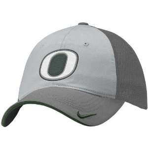  Nike Oregon Ducks Grey Mesh Relaxed Swoosh Flex Fit Hat 