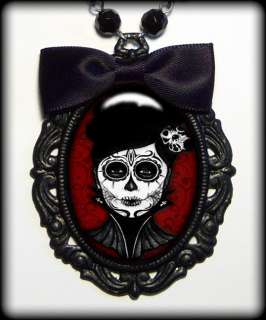 Dia De Los Muertos Dead Girl Pendant Necklace 298 F  