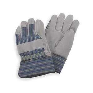   4TJV1 Leather Palm Glove, Cow Split, Gray, M, PR Patio, Lawn & Garden