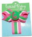 NWT MUD PIE Personalized Initial Ribbon Pacifier Clip  