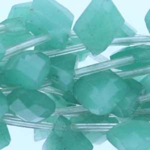 Green Aventurine  Diamond Shaped Faceted Side Drill   13mm Height 