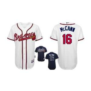  Atlanta Braves Authentic MLB Jerseys#16 Brian McCann WHITE 