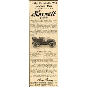  1907 Ad Model D Maxwell Briscoe Antique Car Pricing 