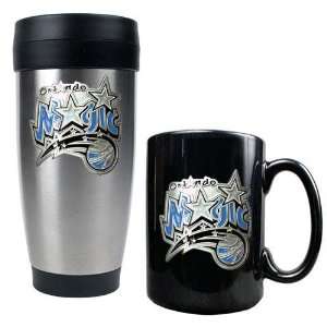 Golden State Warriors Stainless Steel Travel Tumbler and Black Ceramic 