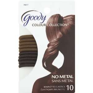 Goody Colour Collection Elastics, Brunette, 4 mm, 10 Count (Pack of 3)