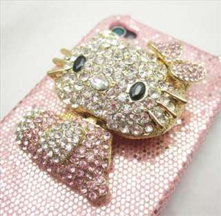 Bling 3D Pink Hello Kitty Case Cover for iPhone 4 K3  