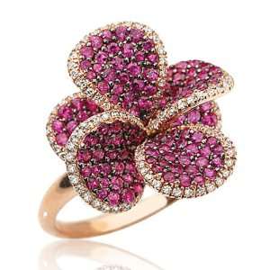  Effy Jewelers Ruby Bloom Ruby & Diamond Ring in 14k Rose 