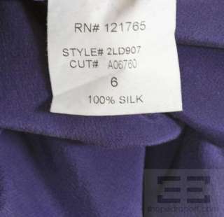 Poleci Purple Silk Gathered Wrap Style Dress Size 6  