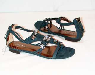   NIB Nine West EMBELLISHED STRAPPY THONG SANDAL Dark Green 6.5  