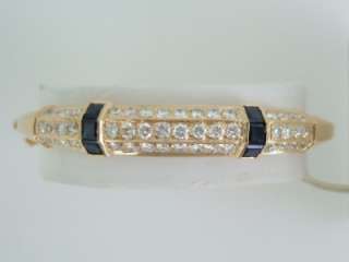 Exceptional 18k. Yellow Gold Diamond & Sapphire Bangle Bracelet  