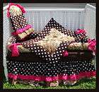 NEW crib bedding set BROWN HOT PINK ZEBRA POLKA DOTS