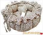 Handmade Leopard Print Pet Dog Cat Pet Bed House with Ruffles 100% PP 