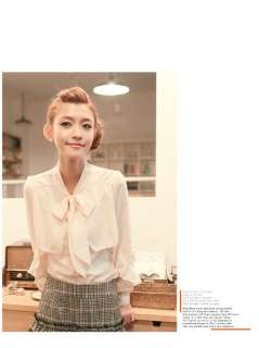 Office Lady Bow Chiffon Shirt Top,9701K,BNWT,PINK, sz L  