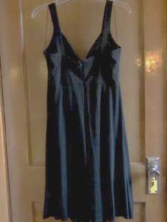 NWOT LONDON TIMES Black V Neck Pleated Cocktail Dress Beaded Size 12 