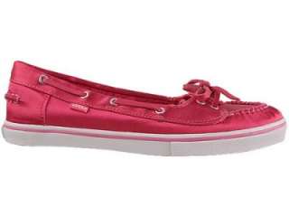 NEW VANS WOMENS 11 ABBY SHOES BOAT HOT PINK SATIN  
