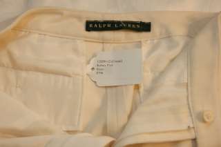 RALPH LAUREN   NEW $798 Wide Leg IVORY / WHITE PANTS, 4  