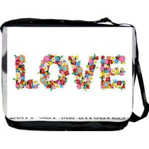  Love Flowers 60s Design Messenger Bag   Book Bag   School 